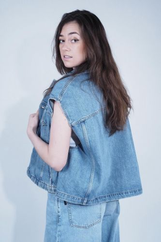 Veste en jeans sans manches HAIKURE | Marine