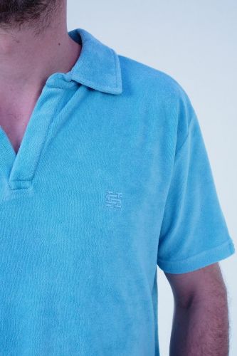Polo en éponge bleu ciel HERO SEVEN | Marine