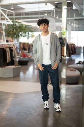 Cardigan zip à capuche gris HERO SEVEN | Marine