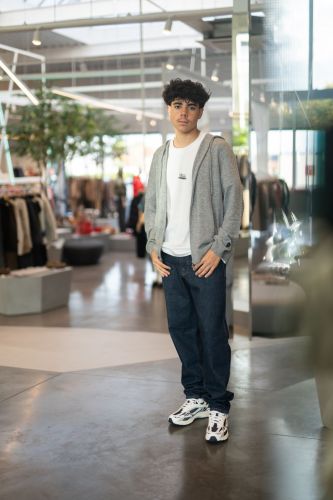 Cardigan zip à capuche gris HERO SEVEN | Marine