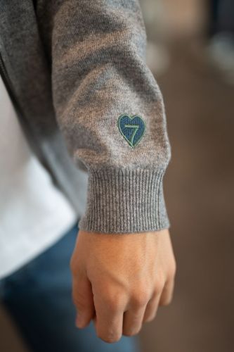 Cardigan zip à capuche gris HERO SEVEN | Marine