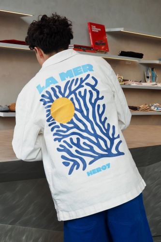 Veste écru avec motifs HERO SEVEN | Marine