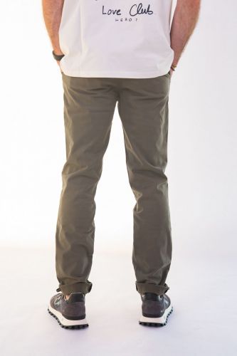 Pantalon chino kaki coupe droite HERO SEVEN | Marine