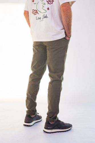 Pantalon chino kaki coupe droite HERO SEVEN | Marine
