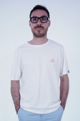 T-shirt blanc Defender HERO SEVEN | Marine