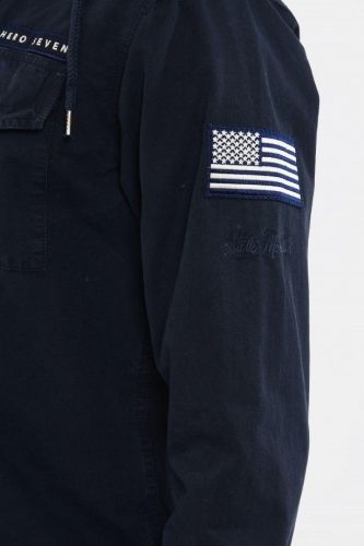 Veste - surchemise à capuche bleue HERO SEVEN | Marine