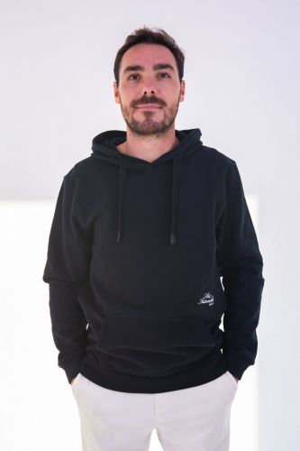 Pull à capuche bleu avec dessin Porsche à l'arrière HERO SEVEN | Marine