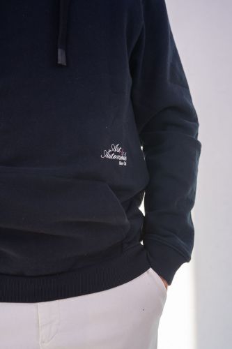 Pull à capuche bleu avec dessin Porsche à l'arrière HERO SEVEN | Marine