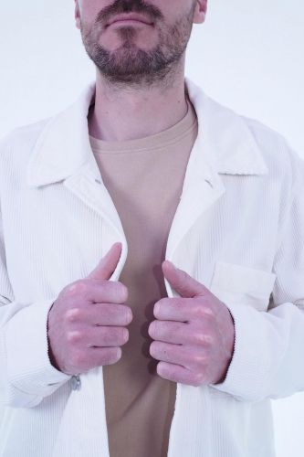 Surchemise en velours côtelé beige HERO SEVEN | Marine