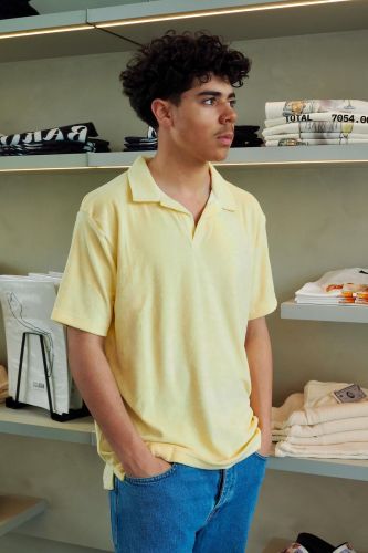 Polo jaune en éponge HERO SEVEN | Marine