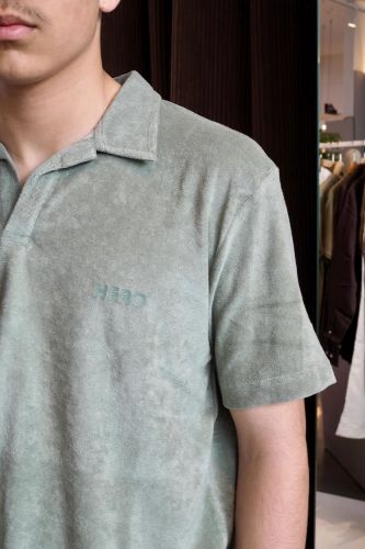 Polo en éponge vert sauge HERO SEVEN | Marine