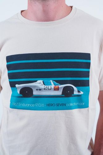 T-shirt blanc & bleu Race Car HERO SEVEN | Marine