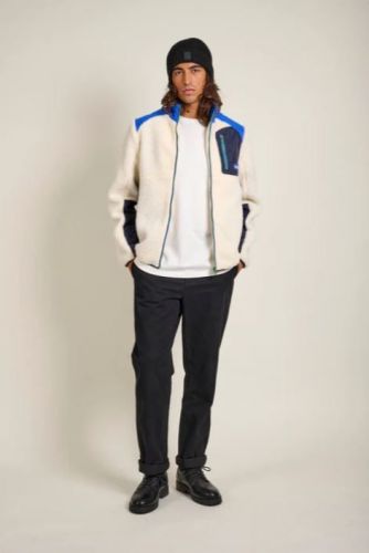 Hero Seven manteau Ecru hommes (Sherpa manches longues - H25220 RICHMOND ecru +bleu) - Marine | Much more than shoes