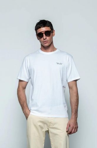 Hero Seven tee-Shirt Blanc hommes (T-shirt blanc circuit Monaco - HAIRPIN H24112 blanc) - Marine | Much more than shoes