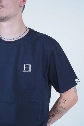 T-shirt bleu avec imprimé HERO SEVEN | Marine