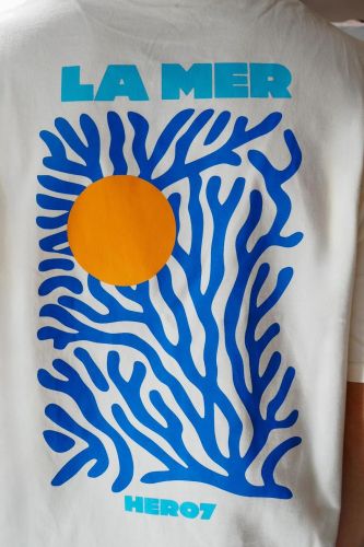 Hero Seven tee-Shirt Ecru hommes (T-shirt La mer écru - E26111 LA MER off-white) - Marine | Much more than shoes