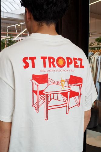 Hero Seven tee-Shirt Ecru hommes (T-shirt Senequier écru - E26116 SENEQUIER off-white) - Marine | Much more than shoes