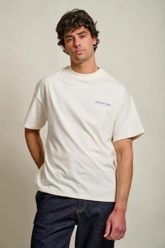 T-shirt écru imprimé tournesol au dos HERO SEVEN | Marine