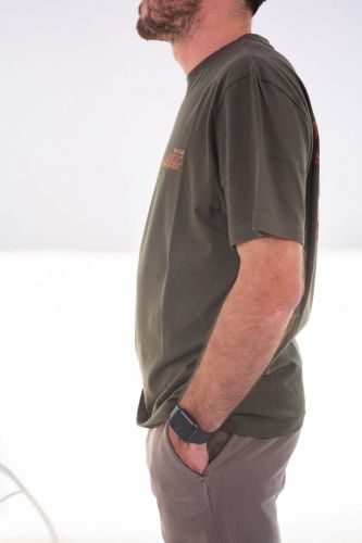 T-shirt kaki avec inscription 