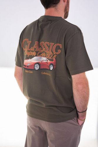 T-shirt kaki avec inscription 