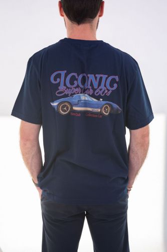 T-shirt bleu avec inscription 