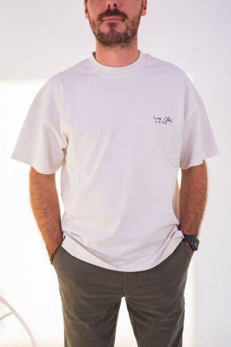 T-shirt écru avec inscription 