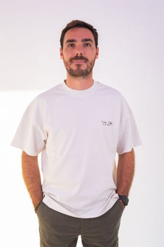 T-shirt écru avec inscription 