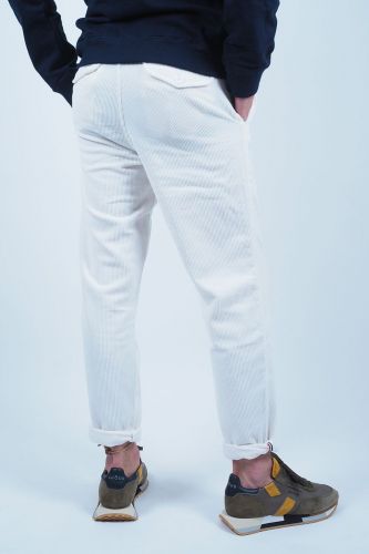 Pantalon large en velours blanc HERO SEVEN | Marine