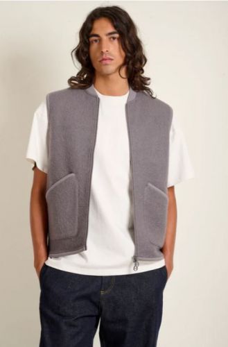 Hero Seven manteau Gris hommes (Veste laine bouillie sans manches - H25414 ARTHUR grey mel H25414) - Marine | Much more than shoes