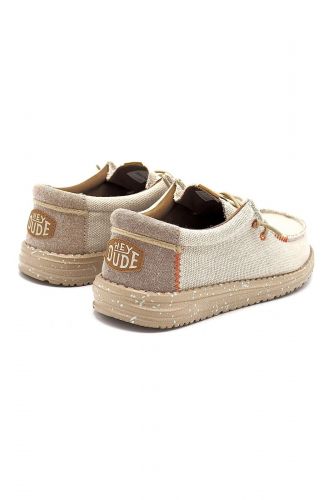 Baskets en tissu beige & orange HEY DUDE | Marine