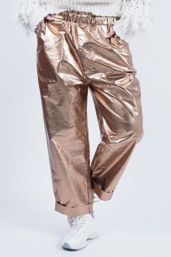 Hod pantalon Bronze femmes (tissus métalisé - YAEL métal gold) - Marine | Much more than shoes