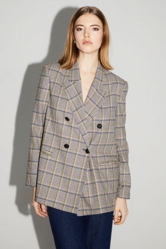 Blazer pied de poule bleu & vert IMPREVU | Marine