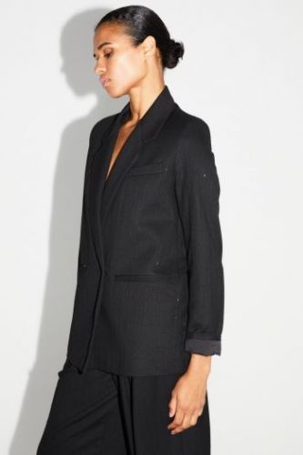 Blazer noir à fines lignes avec paillettes IMPREVU | Marine