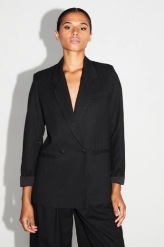 Blazer noir à fines lignes avec paillettes IMPREVU | Marine