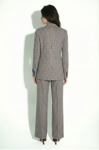 Blazer vichy marron et bleu IMPREVU | Marine Auvelais