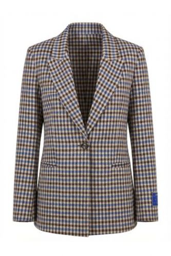 Blazer vichy marron et bleu IMPREVU | Marine Auvelais