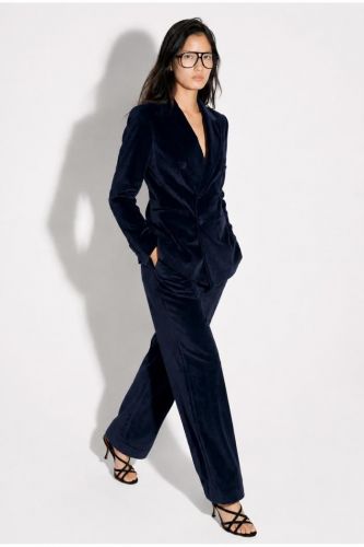 Blazer velours bleu IMPREVU | Marine Auvelais 