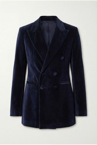 Blazer velours bleu IMPREVU | Marine Auvelais 