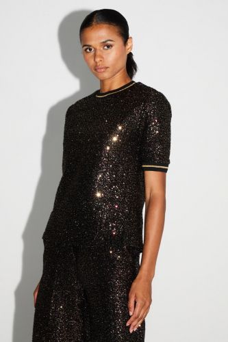 Imprévu blouse Bordeaux femmes (Blouse paillettes bordeau or - 2H2513908A3) - Marine | Much more than shoes