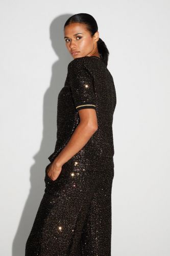 Imprévu blouse Bordeaux femmes (Blouse paillettes bordeau or - 2H2513908A3) - Marine | Much more than shoes