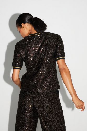 Imprévu blouse Bordeaux femmes (Blouse paillettes bordeau or - 2H2513908A3) - Marine | Much more than shoes