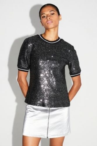 Imprévu blouse Noir femmes (Blouse sequins noir bords élastiques - 4H2513908A0 blouse sequins noi) - Marine | Much more than shoes