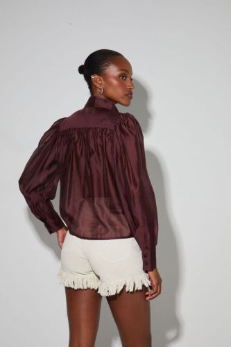 Imprévu blouse Brun femmes (Blouse voile burghundy - 20293 ANAIS VOILE) - Marine | Much more than shoes