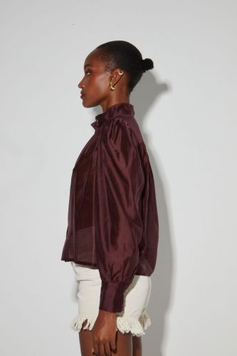 Imprévu blouse Brun femmes (Blouse voile burghundy - 20293 ANAIS VOILE) - Marine | Much more than shoes