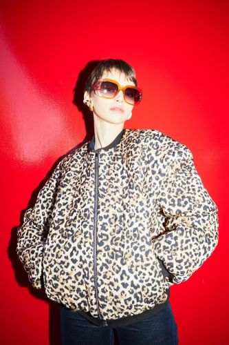 Imprévu manteau Léo femmes (Bomber léopard - 2H2520) - Marine | Much more than shoes