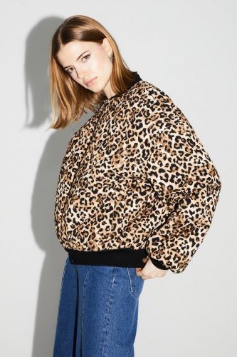 Imprévu manteau Léo femmes (Bomber léopard - 2H2520) - Marine | Much more than shoes