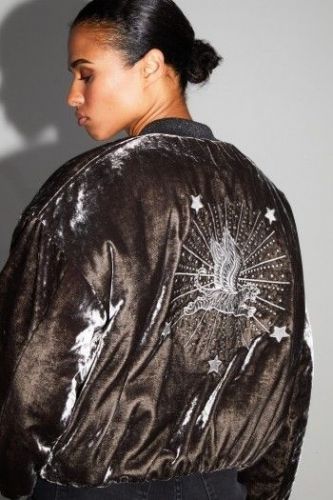 Bomber en velours marbré gris IMPREVU | Marine