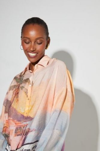 Chemise pastel motif coucher de soleil IMPREVU | Marine