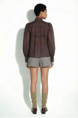 Chemise fluide en voile chocolat IMPREVU | Marine