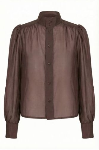 Chemise fluide en voile chocolat IMPREVU | Marine